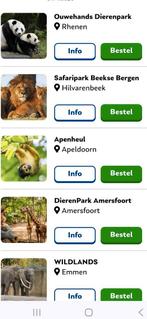 Tot 8 tickets voor diverse dierentuinen, Tickets en Kaartjes, Drie personen of meer, Ticket of Toegangskaart