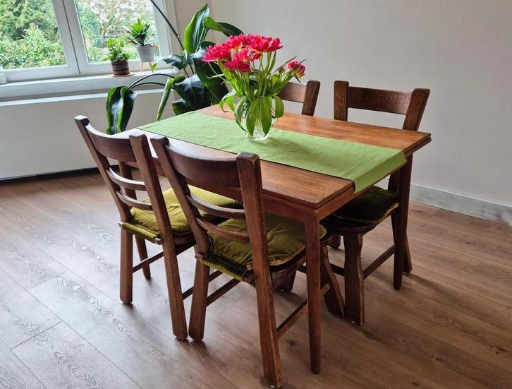 Vintage uitschuifbare eettafel - Mid century teakhout, Huis en Inrichting, Tafels | Eettafels, Gebruikt, 50 tot 100 cm, 150 tot 200 cm