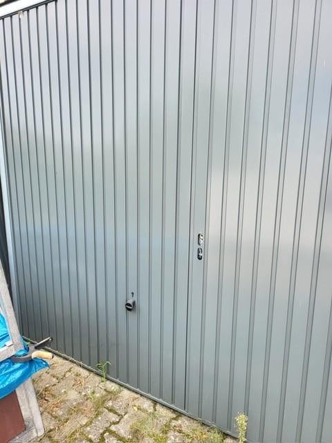 Garagedeur met loopdeur, Ophalen, Garagedeur, Zo goed als nieuw, Metaal