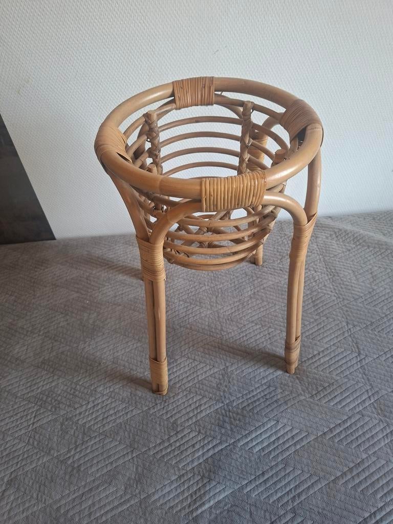 Rotan plantenstandaard - Vintage stijl, Vintage, Gebruikt, Ophalen of Verzenden, Natuurlijk materiaal