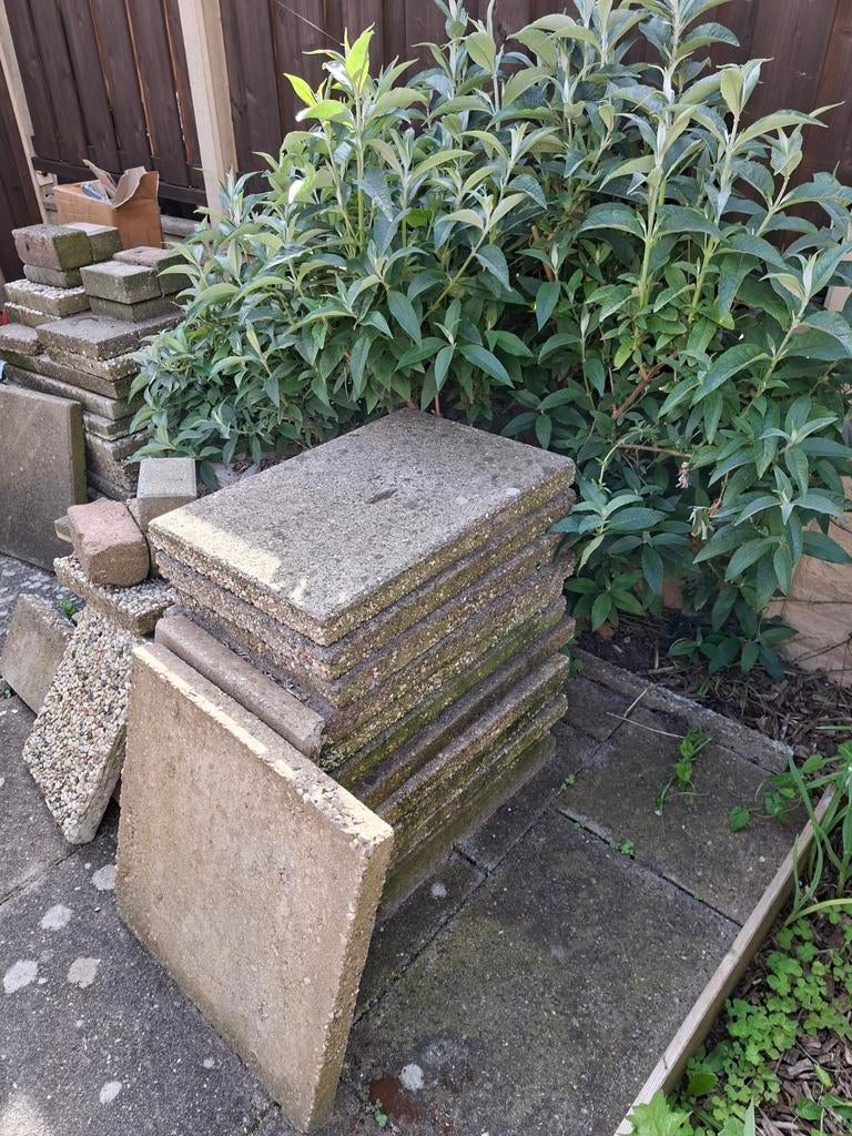 Diverse tuintegels, Tuin en Terras, Tegels en Klinkers, Ophalen, Gebruikt, Beton, Terrastegels