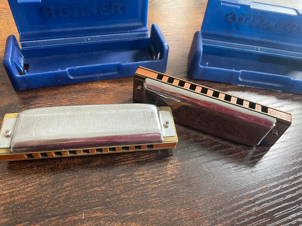 2x Hohner mondharmonica’s goede staat + originele doosjes, Muziek en Instrumenten, Blaasinstrumenten | Mondharmonica's, Ophalen of Verzenden