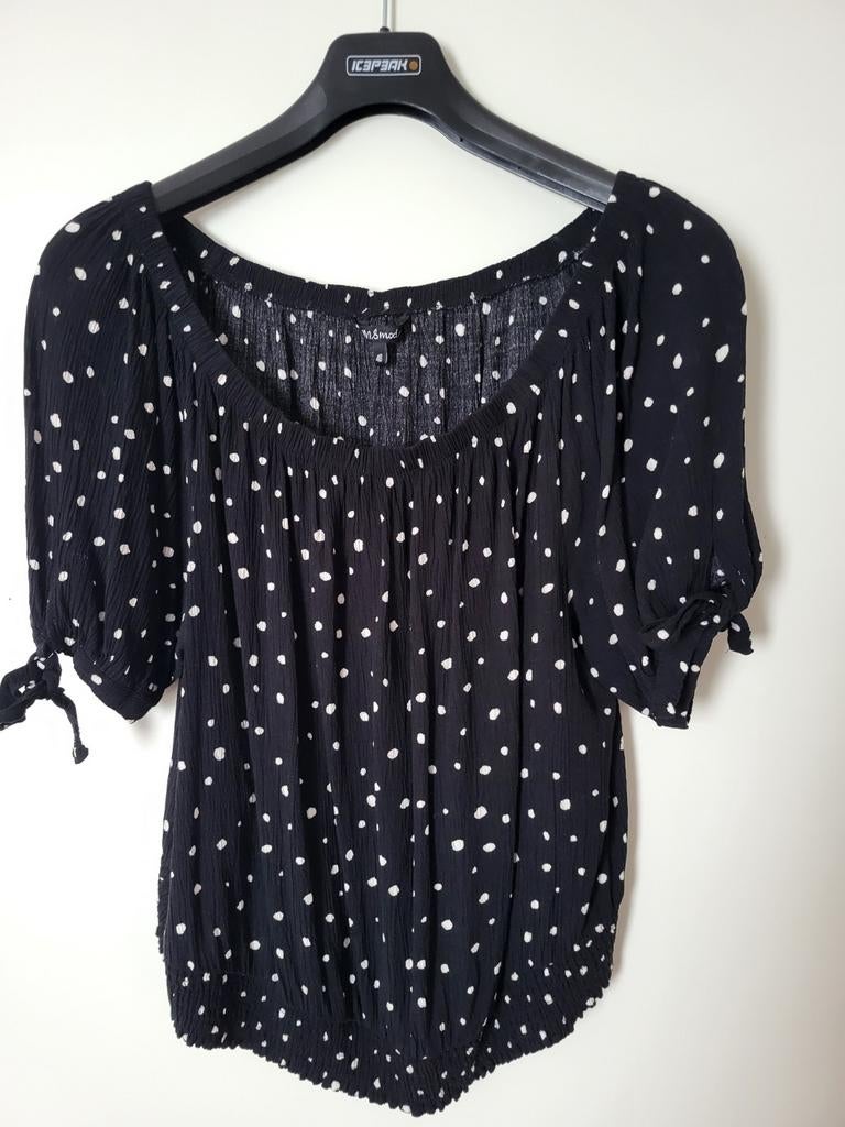 Blouse/shirt, maat 48, Zwart, Maat 46/48 (XL) of groter, Ophalen of Verzenden, Zo goed als nieuw