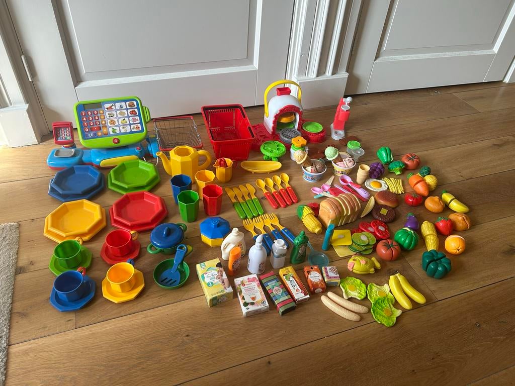 Speelgoed pakket, kassa, pizza oven, servies,keukengerei etc, Kinderen en Baby's, Speelgoed | Overig, Ophalen of Verzenden, Gebruikt