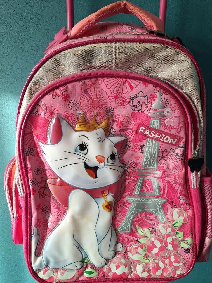 Roze trolley rugzak met Marie, Sieraden, Tassen en Uiterlijk, Tassen | Schooltassen, Gebruikt, Rugtas, 30 tot 40 cm, 40 tot 50 cm