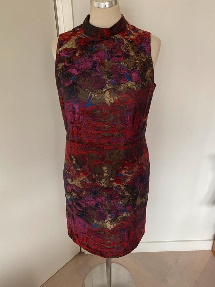 Esprit jurk met abstracte print, maat 38/40 (M), Kleding | Dames, Jurken, Zo goed als nieuw, Maat 38/40 (M), Rood, Boven de knie