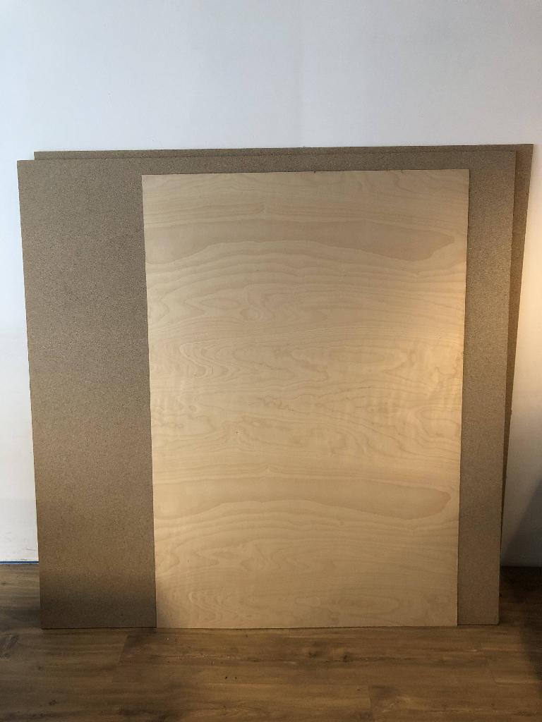 2x spaanplaat 160x160x0,8 cm + 1x multiplex 156x105x0,2 cm, Doe-het-zelf en Verbouw, Hout en Planken, Ophalen, Minder dan 25 mm