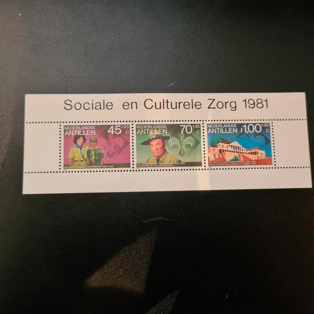 Nederlandse Antillen 1981 (mi Bl 17) scouting padvinderij, Postzegels en Munten, Postzegels | Thematische zegels, Verzenden, Postfris