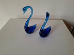 Kobalt blauwe glazen zwanen, Antiek en Kunst, Antiek | Glas en Kristal, Ophalen of Verzenden