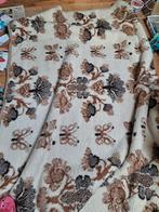 Vintage wollen deken met bloemen en vlinders, Gebruikt, Ophalen of Verzenden, 150 tot 200 cm, Vintage, Landelijk