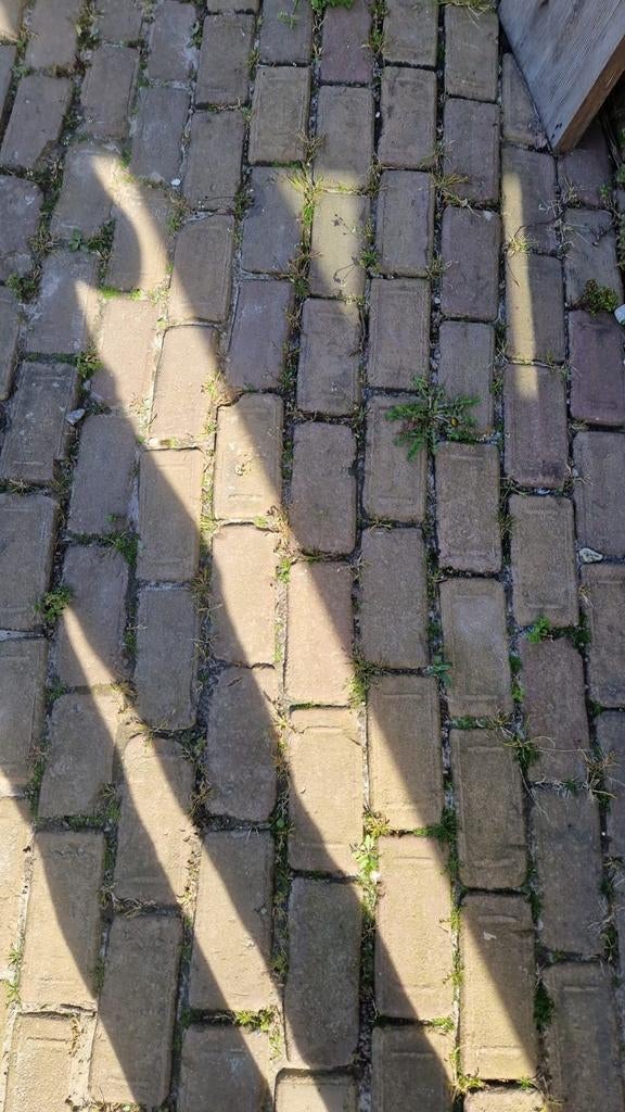 Gebakken 10-duimers ongeveer 10m², Tuin en Terras, Tegels en Klinkers, Ophalen, Gebruikt, Keramiek, Klinkers