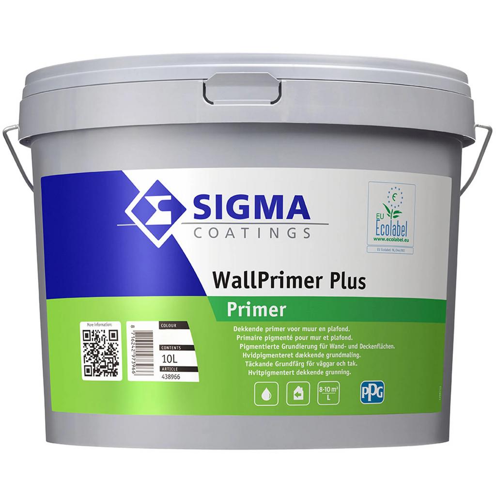 Sigma Wallprimer Plus 10L RAL9001, Doe-het-zelf en Verbouw, Verf, Beits en Lak, Beige, Nieuw, Ophalen of Verzenden, Verf