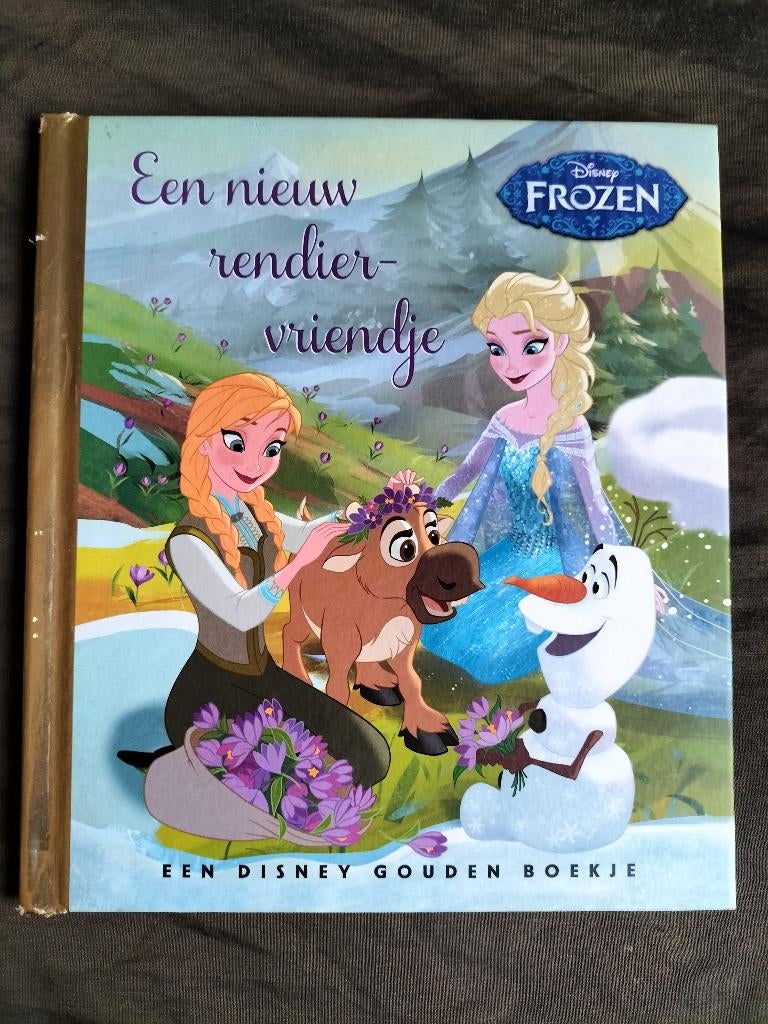 Disney Frozen - Een nieuw rendiervriendje / luxe gouden boek, Boeken, Jongen of Meisje, Walt Disney, Ophalen of Verzenden, Zo goed als nieuw