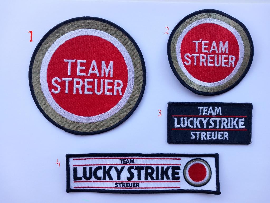Team Streuer Lucky Strike patch badge opnaai embleem, Ophalen of Verzenden, Nieuw, Motoren