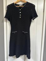 Nieuwe Sandro Zwarte Gehaakte Jurk met Witte Details, Zwart, Nieuw, Ophalen of Verzenden, Maat 36 (S)