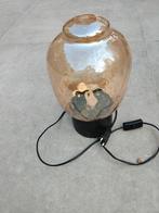 Stolp lamp met amberkleurig glas, Gebruikt, Modern, Sfeervol, Ophalen of Verzenden, Glas