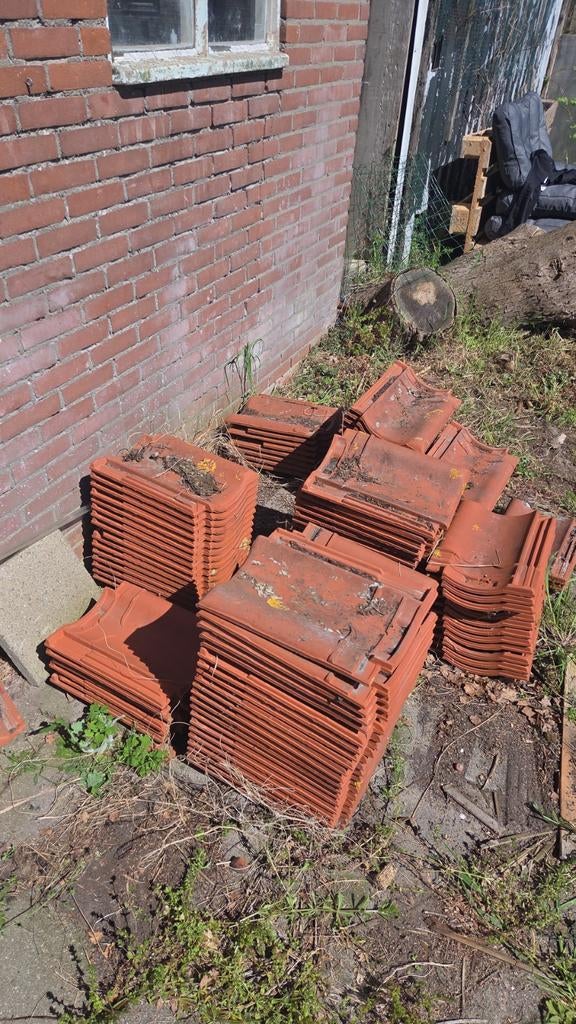 Rode gebruikte dakpannen, circa 150 stuks, Ophalen, Gebruikt, Steen of Klei, 15 m² of meer
