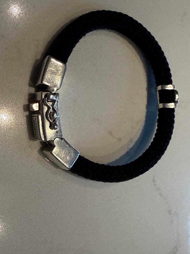 Buddha to Buddha Denise Cord zwart 17cm armband, Ophalen of Verzenden, Gebruikt, Zwart, Zilver