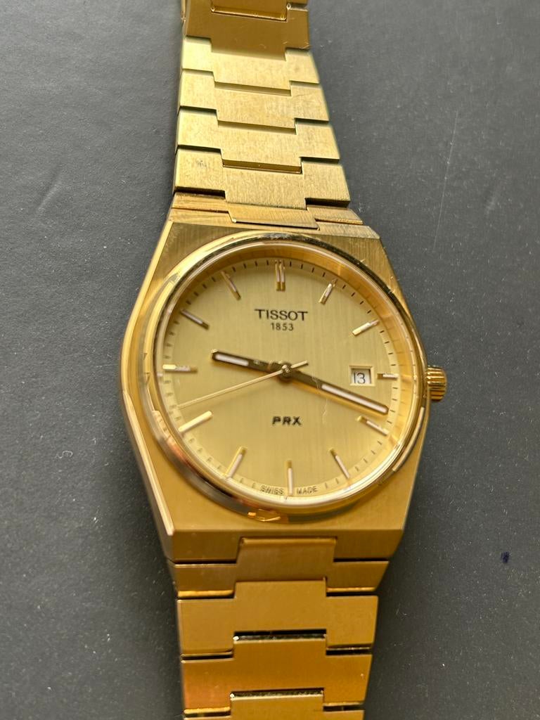 Tissot PRX Quartz Goudkleurig Herenhorloge, Overige merken, Staal, Polshorloge, Ophalen of Verzenden