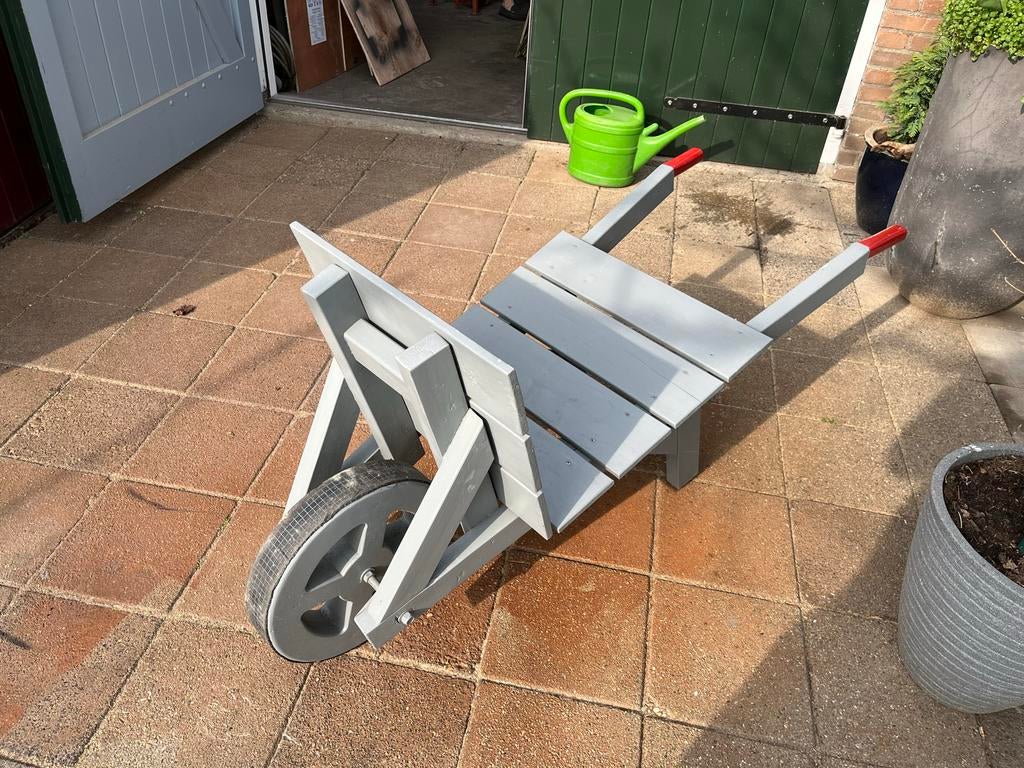 Houten kruiwagen - 140cm lengte, Tuin en Terras, Kruiwagens, Ophalen, Gebruikt, Handmatig, Eenwielig