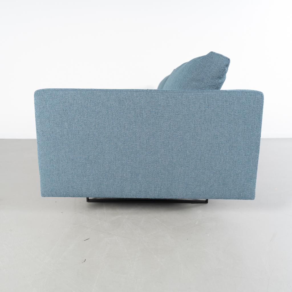 1x Montis Axel Bank 3-zits/190cm Blauw Stof - Slede Zwart, Niet ingevuld, 150 tot 200 cm, Niet ingevuld, Driepersoons