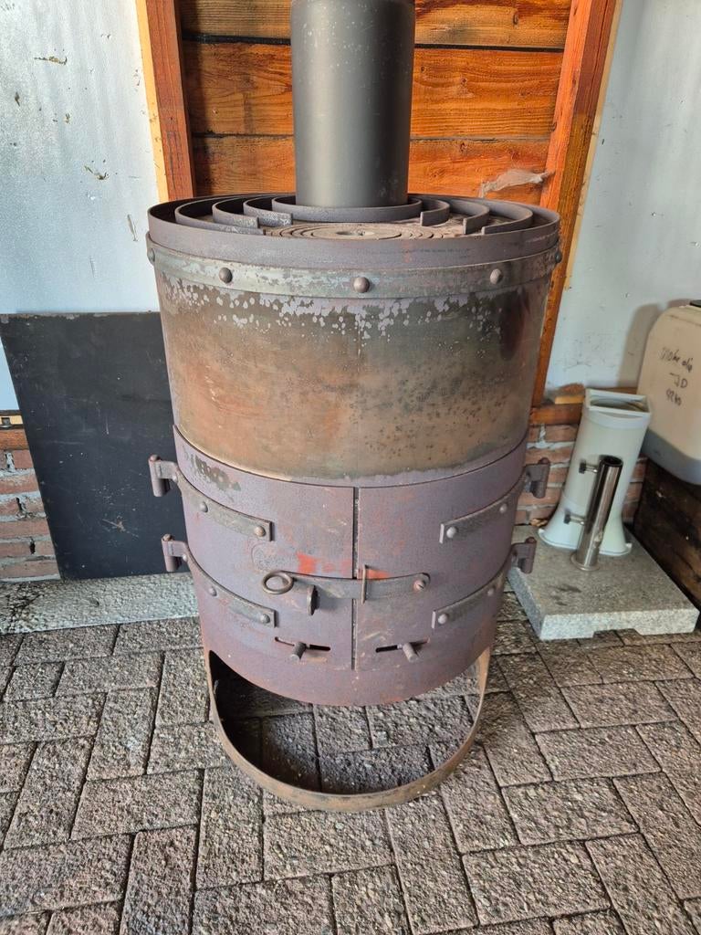 Robuuste Houtkachel met Rookkanaal - Gebruikt, Huis en Inrichting, Kachels, Ophalen of Verzenden, Gebruikt, Hout, Houtkachel