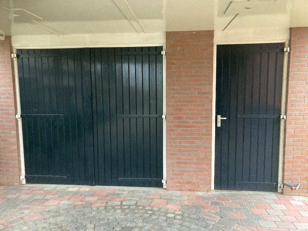 Dubbele garage deur, Ophalen, Gebruikt, Garagedeur, Hout