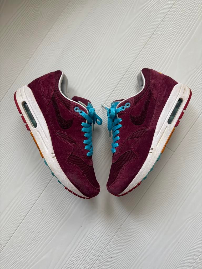 Patta x Parra x Nike Air Max 1 Premium "Cherrywood" mt 38,5, Ophalen of Verzenden, Zo goed als nieuw, Sneakers of Gympen