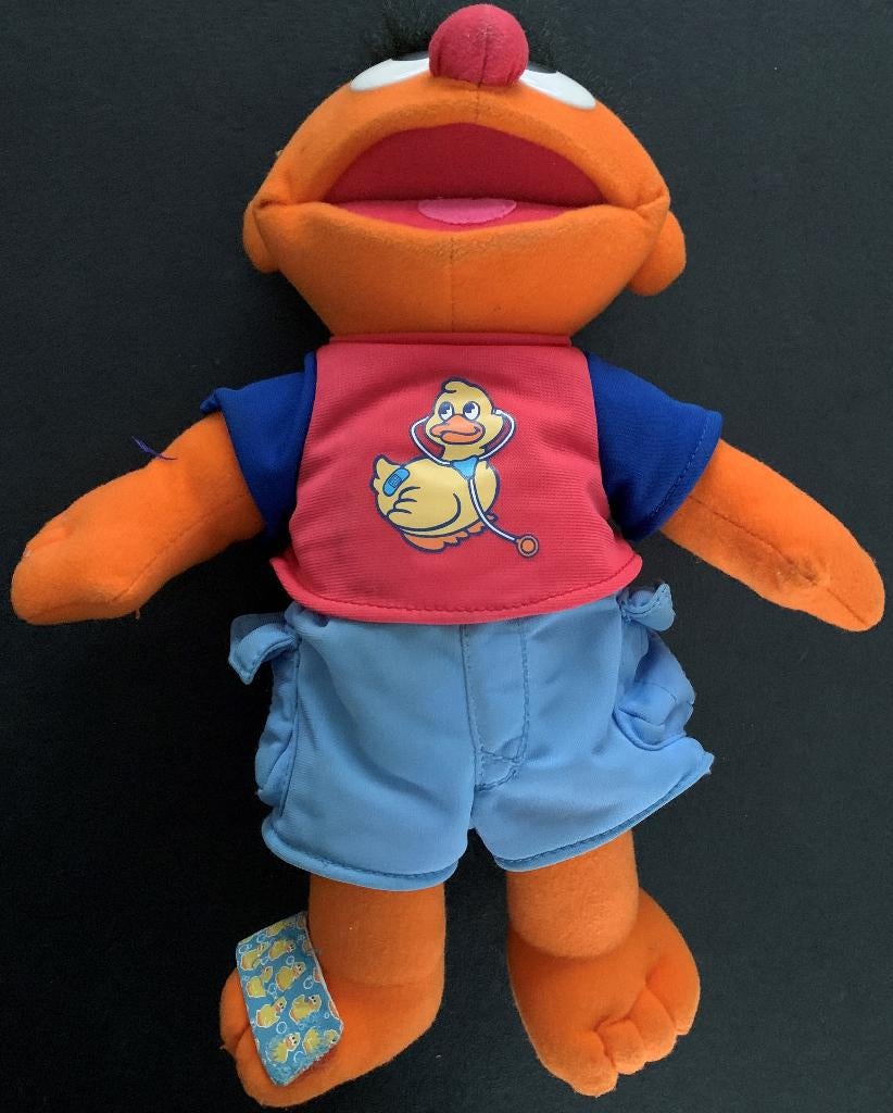 Ernie bij de dokter pratende knuffel vintage, Gebruikt, Overige merken, Overige karakters, Overige typen
