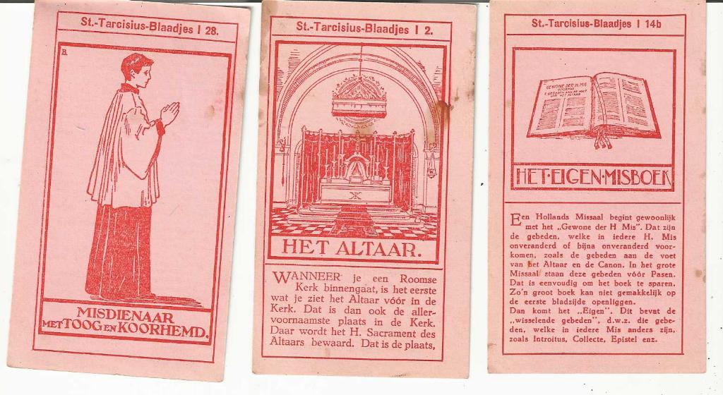 3 St. Tarcicius Blaadjes, Verzenden, Gebruikt, Kaart of Prent, Christendom | Katholiek