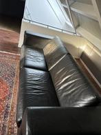 Bankstel met hocker, Ophalen of Verzenden, Gebruikt, Leer