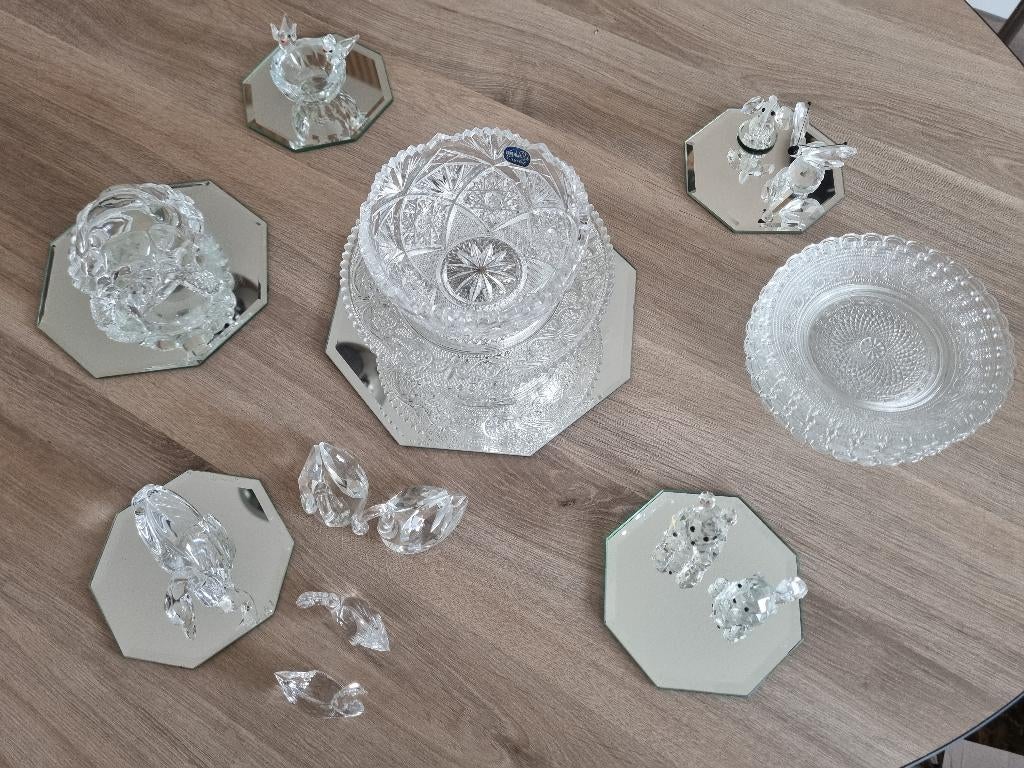 Glazen dieren beeldjes en schaaltjes, Verzamelen, Beelden en Beeldjes, Ophalen, Zo goed als nieuw, Dier