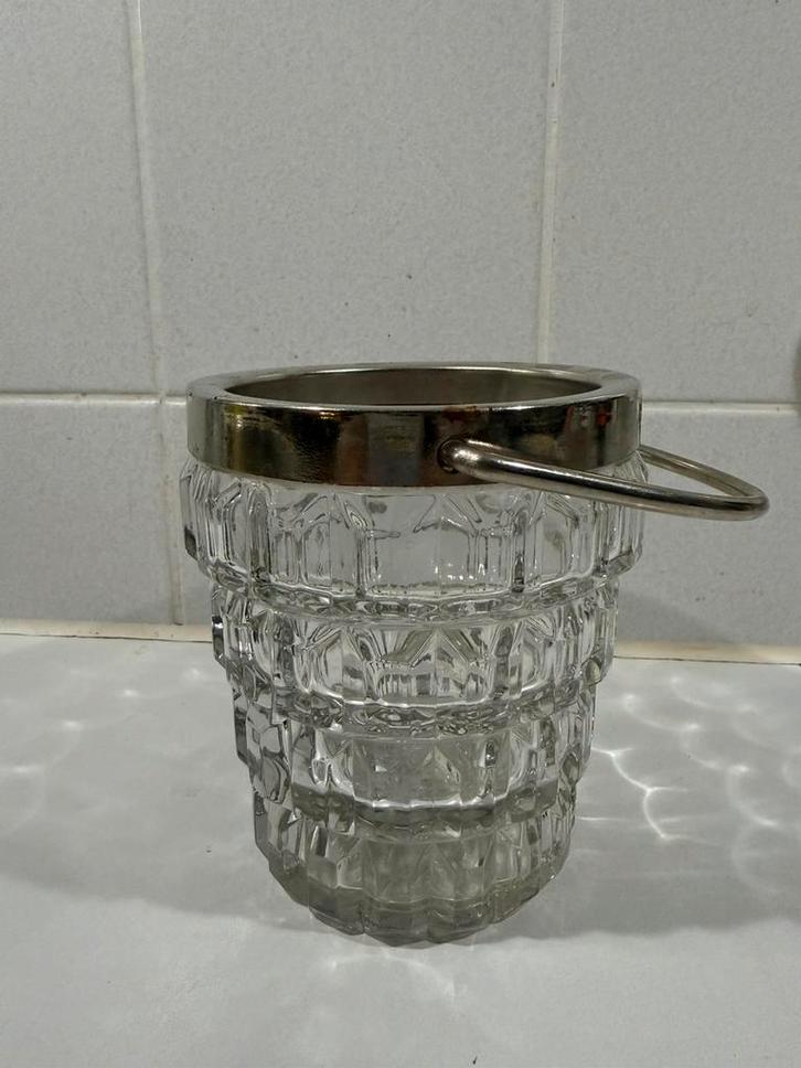Vintage ijsemmer van glas of kristal 13/11cm, Antiek en Kunst, Antiek | Glas en Kristal, Ophalen of Verzenden