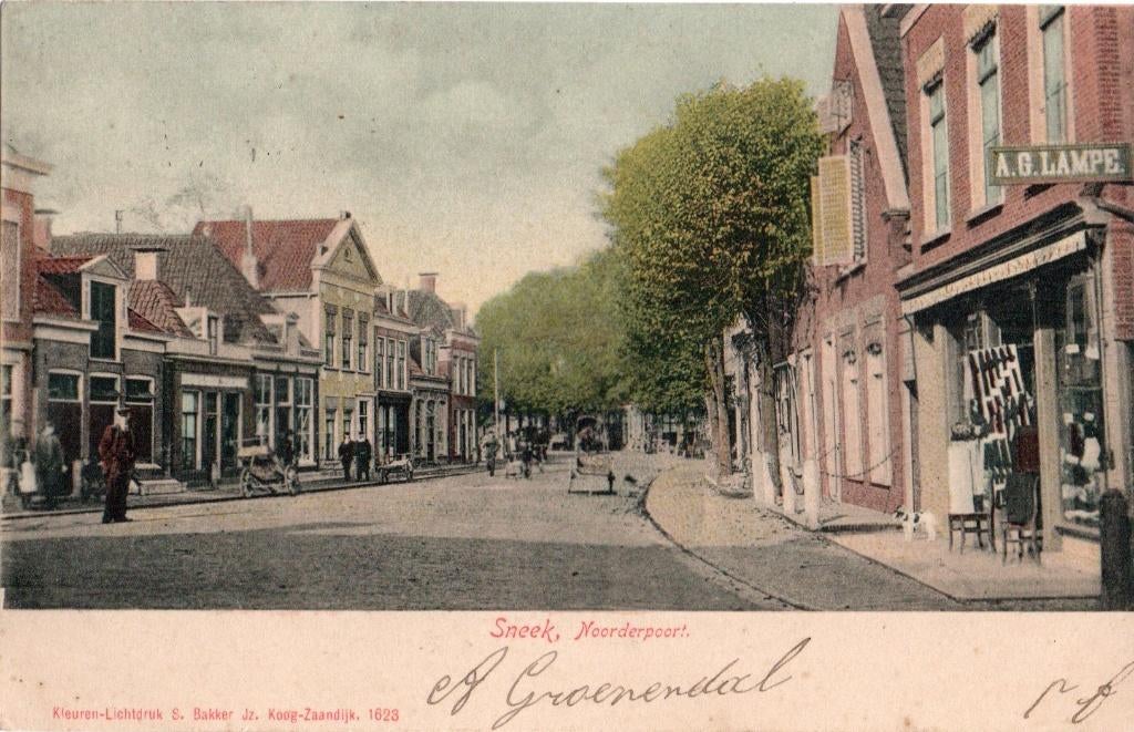Sneek, Noorderpoort. 6084, Verzamelen, Ansichtkaarten | Nederland, Verzenden, Voor 1920, Gelopen, Friesland