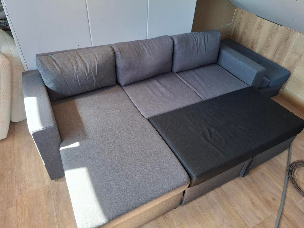 Slaapbank, Ophalen, Zo goed als nieuw, Grijs, Overige maten