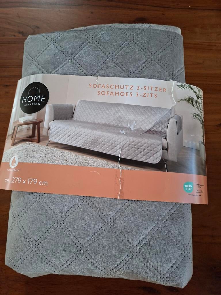 Sofahoes 3 zits bank 279x179 cm grijs NIEUW, Huis en Inrichting, Overige materialen, 75 tot 100 cm, Ophalen of Verzenden, Rechte bank