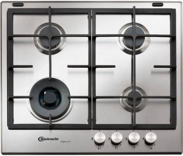 Bauknecht TGW6465IXL inbouw gaskookplaat, Witgoed en Apparatuur, Kookplaten, Ophalen, Gebruikt, 4 kookzones, Inbouw