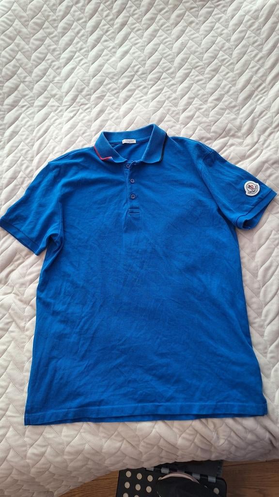 Leuk blauw originele polo shirt van Moncler maat L, Kleding | Heren, Polo's, Maat 52/54 (L), Moncler, Blauw, Ophalen of Verzenden