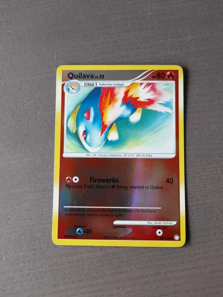 2007 mysterious treasures 60/123 quilava reverse, Ophalen of Verzenden, Gebruikt, Losse kaart, Foil