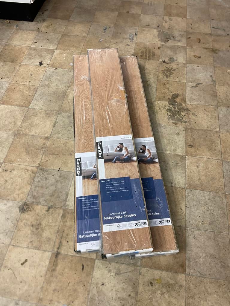 3 pakken CanDo laminaat Eiken natuurlijk dessins, +/- 6,5 m2, Ophalen, Bruin, Nieuw, Minder dan 10 m²
