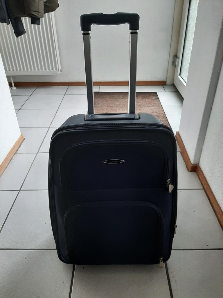 Koffer blauw, Sieraden, Tassen en Uiterlijk, Koffers, 60 tot 70 cm, Overige materialen, Wieltjes, 45 tot 55 cm