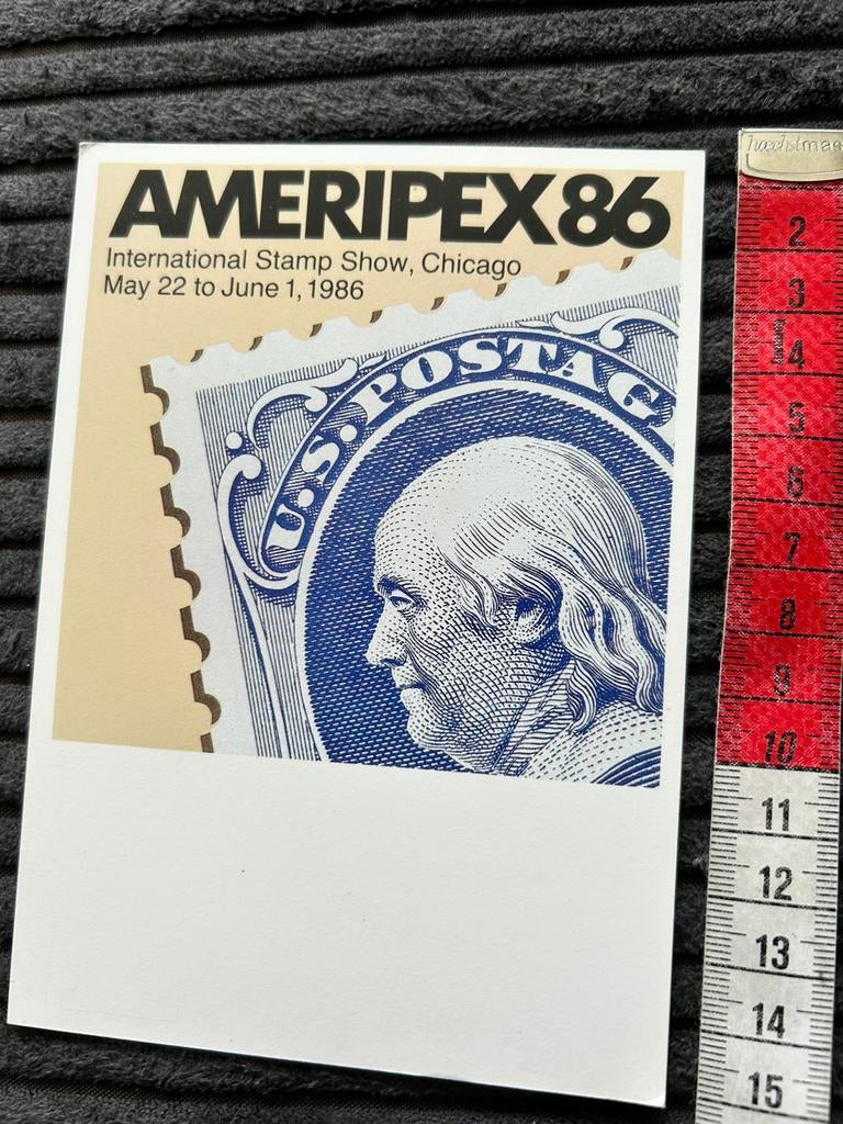 1667. Kaart Art Richard Sheaff Ameripex stamp, Ophalen of Verzenden, Ongelopen