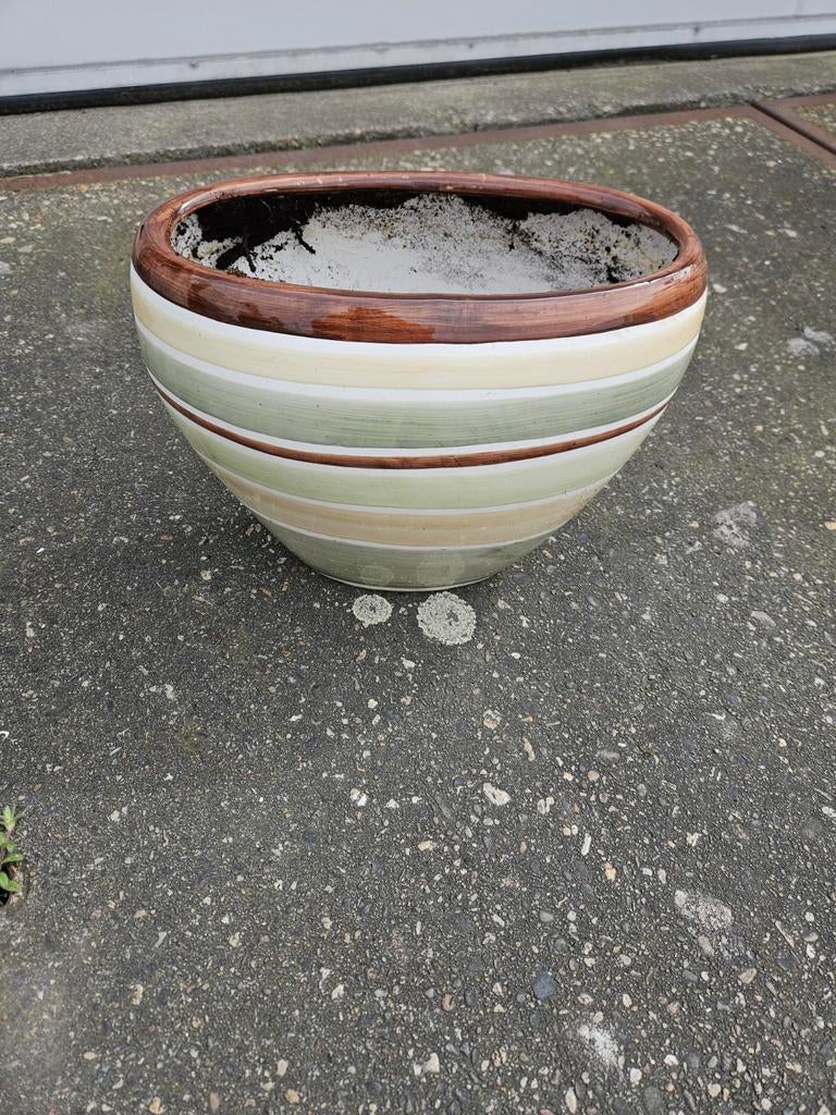 Geglazuurde bloempot, ovaal., Ophalen, Zo goed als nieuw, Balkon, Overige vormen
