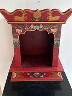 Oosters Vintage houtsnijwerk Nepal huis Altaar kastje, Antiek en Kunst, Curiosa en Brocante, Ophalen of Verzenden