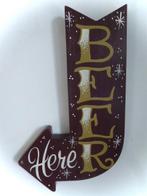 Handgeschilderd mancave object / bier pijl / beer / vintage, Ophalen of Verzenden, Zo goed als nieuw, Reclamebord, Plaat of Schild