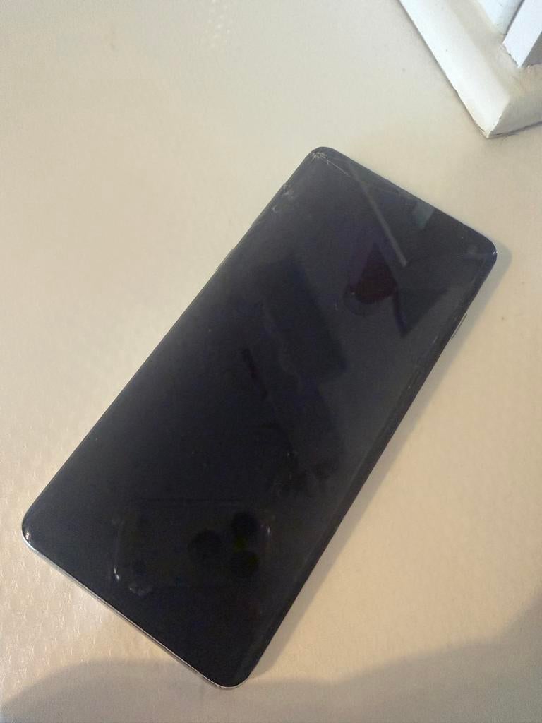 Samsung Galaxy S10 - Gebarsten scherm, Telecommunicatie, Mobiele telefoons | Samsung, Wit, Touchscreen, Ophalen of Verzenden, Zonder simlock