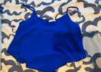 Blauwe croptop, Ophalen of Verzenden, Gedragen, Blauw, Zonder mouw