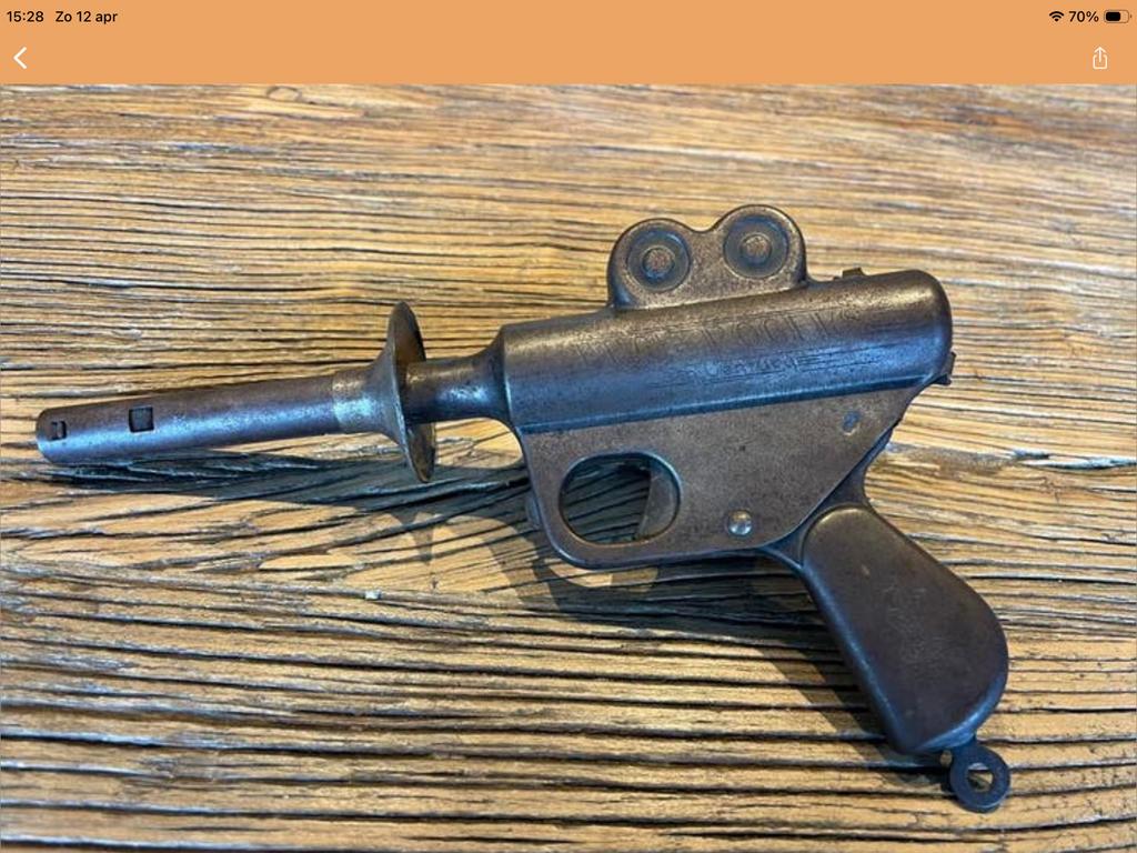 Speelgoed pistool Buck Rogers zekdzaam, Antiek en Kunst, Antiek | Overige Antiek, Ophalen of Verzenden