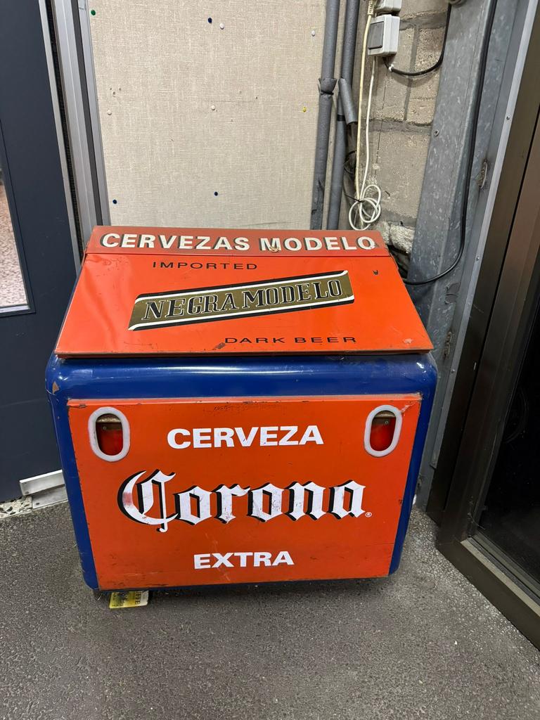 Bier koeler emaille, Ophalen, Gebruikt, Reclamebord, Plaat of Schild, Overige merken