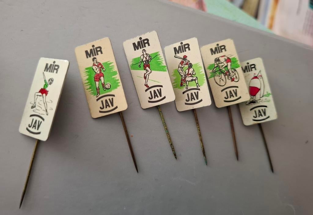 6 Speldjes MIR/ JAV Olympische spelen, Ophalen of Verzenden, Zo goed als nieuw, Sport, Speldje of Pin